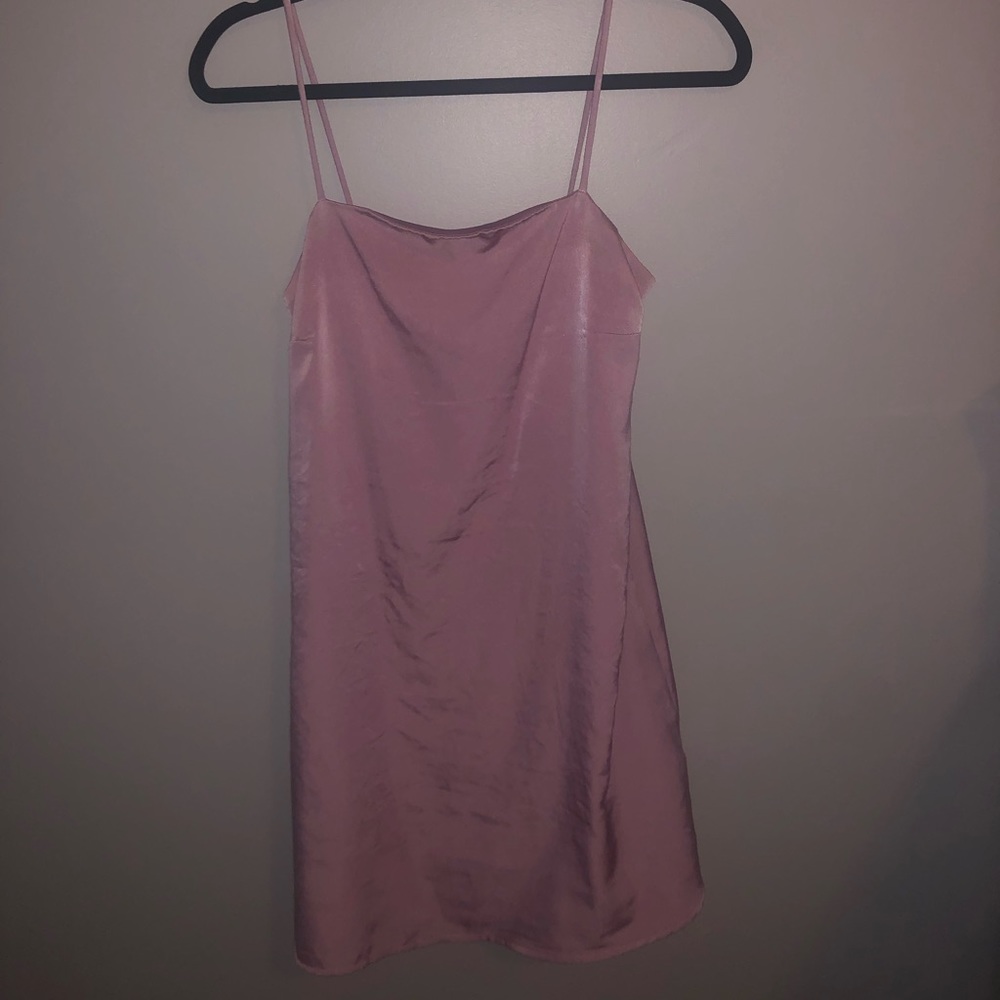 satin dusty pink charlotte russe slip dress